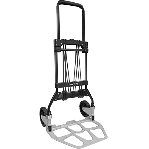 Leeyoung Folding Hand Truck Dolly, 331lb Heavy Duty Aluminum Cart - color: Black, size: 331lb