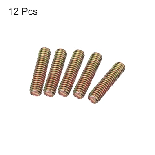 uxcell 12pcs Fully Threaded Rods 5/16x1-1/4 All Thread Studs Long Threaded Screw Carbon Steel for Furniture Garden Railing Mounting Assembly Fastening Frame Connection Colorful Zinc - size: 5/16x1-1/4"