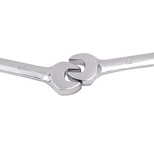 KINJOEK 2 PCS 10mm 12PT Ratchet Wrench, Metric Ratcheting Wrench Set with 5° Movement and 72 Teeth for Projects with Tight Space - size: 10mm 2PCS