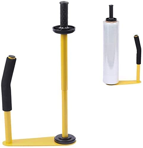 Pallet Stretch Film Packing Machine Shrink Wrap Dispenser Holder for 18 inch and 20 inch, Yellow
