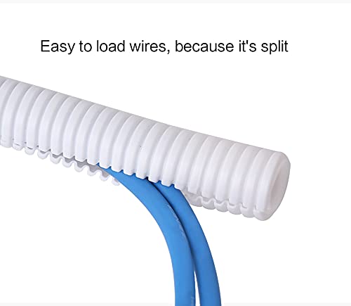 Alex Tech 50ft - 1/2 inch Split Wire Loom Tubing - White - color: White, size: 1/2"-50ft