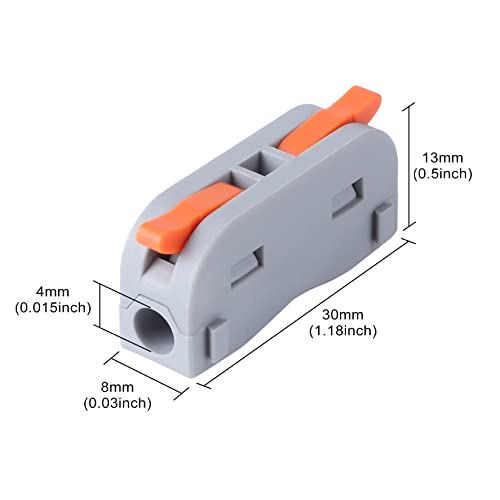 XHF 60 Pcs Yellow Conductor Compact Connectors Lever Nuts, Electrical Wire Terminals for Any Circuit Inline Splices 28-12 AWG (SPL-1) - color: Yellow