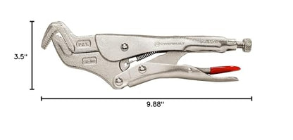 Powerbuilt 9-Inch Parrot Nose Pliers Hand Tool, Adjustable Locking Jaw, Non-Slip Grip on Pipes and Bolts, Car Vehicle Repair, Sinks, Home Improvement Tools - 642896