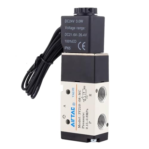 Solenoid Valve AC110V 3/2 Way AirTAC 3V210-08 1/4"PT Outlet Wire Normally Closed Air Pneumatic Electric - size: 1/4"PT, style: 3V210-08 AC110V Out of line