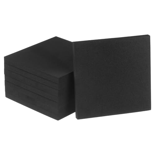 uxcell 8pcs Rubber Padding Sheets 1/2 Inch Thick x 6 Inch Long Square Neoprene Foam Sheet Non-Slip Anti Vibration Pads, Anti-Skid Noise - size: 1/2" Thick, 6" Length