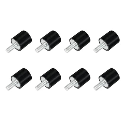 uxcell M5 Thread Rubber Mounts, Vibration Isolators, Cylindrical Shock Absorber with Studs 15 x 15mm 8pcs - size: M5x15x15mm