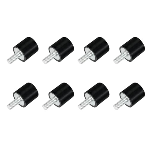 uxcell M5 Thread Rubber Mounts, Vibration Isolators, Cylindrical Shock Absorber with Studs 15 x 15mm 8pcs - size: M5x15x15mm