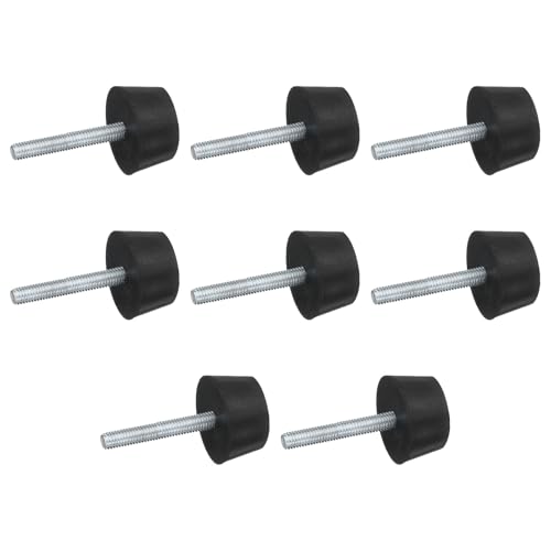 uxcell 8Pcs Thread Adjustable Levelling Feet, 1.18" x 0.59" Rubber Furniture Feet with M6 x 40mm Studs for Table Chair Feet Floor Protector, Black - size: 1.18" x 0.59", M6 x 40mm