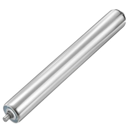 Conveyor Roller 2" Diameter 16" Length, Stainless Steel Gravity Transmission Replacement Part Galvanized End, Silver