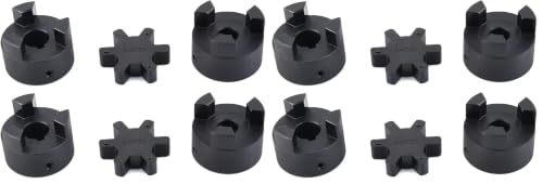 1/2" to 5/8" L075 Flexible 3-Piece L-Jaw Coupling Set & Buna-N NBR Rubber Spider for Log Wood Splitter (Pack of 4) - size: 1/2" and 5/8" (Pack of 4)