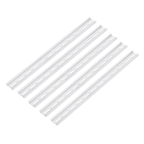 MECCANIXITY DIN Rail Slotted Aluminum Mounting Guide 15 Inch x 1.4 Inch x 0.3 Inch for Equipment Installation Pack of 5 Pcs - size: 15 Inch x 1.4 Inch