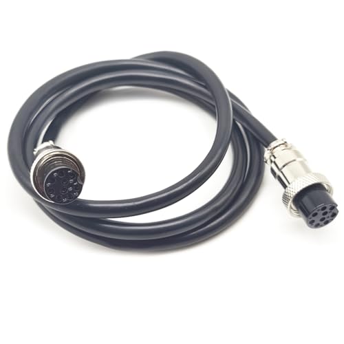 3.28 ft GX20 9 Pin Double Female Cable, GX20 9Pins Female to Female Head Aviation Cordset Electrical Connector Panel Mount Circular Metal Adapter Cordset for Ships 5A 200V 20AWG (1meter) - size: GX20 9Pin