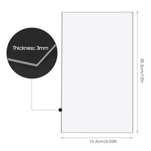 BUYGOO 4Pack Clear Acrylic Sheet 6″ x 12″ x 1/8" Clear Plexiglass Sheet Clears Plastic Square Sheet, DIY Materials for Househld Decoration, Advertisement Signs, Display, Picture Frame, Painting