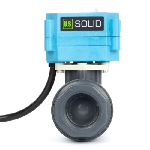 U.S. Solid 1” PVC Motorized Ball Valve - Plastic Electrical Ball Valve, 2 Wire Auto Return, AC 110~230V, Normally Closed - size: 1 Inch, style: PPO(IP 67)