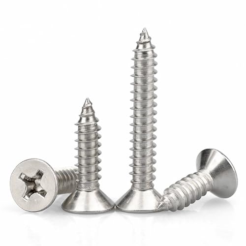 #4 x 5/16" (M3x8mm) 304 Stainless Steel Flat Head Wood Screws, 200pcs - size: #4 x 5/16''-200pcs