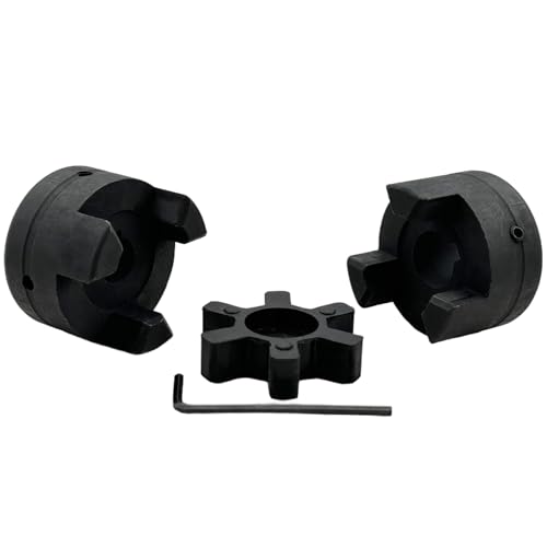 1/2" to 5/8" L075 Flexible 3-Piece L-Jaw Coupling Coupler Set & Rubber Spider for Log Wood Splitter,Multi-Flex Couplings L075-1/2-5/8