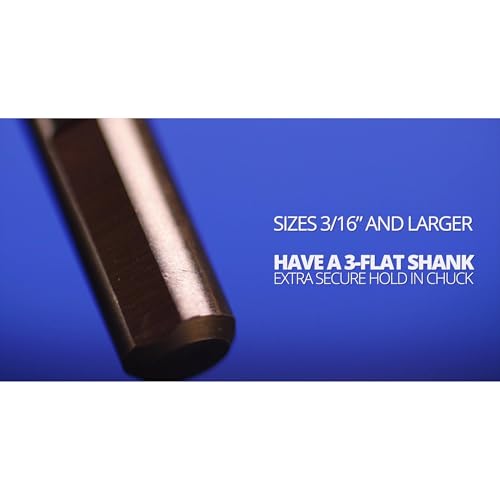 Drill America 5 Piece Cobalt Stepped Drill Bit Set with 1/2" Reduced 3-Flat Shank, Gold Oxide Finish for Drilling Acrylic, Steel, Hard Metals, GSC Series - size: 5 Piece Reduce Shank Set