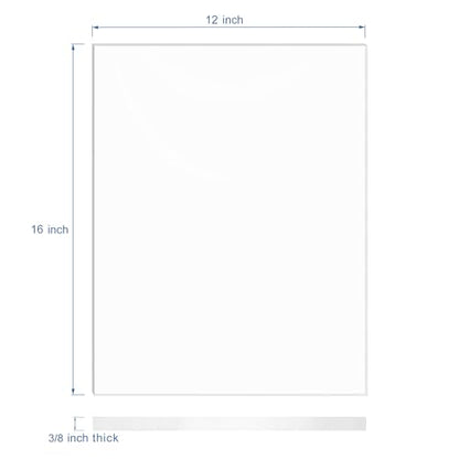 KAITELA Clear Acrylic Sheet 3/8" Thick Cast Plexiglass Piece 12" x 16" - size: 12" x 16", 3/8" Thick