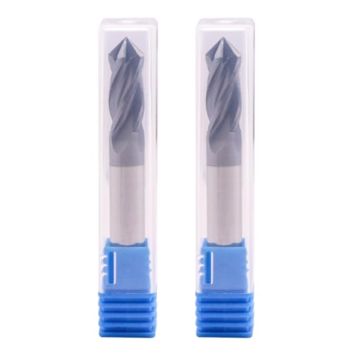 4 Flute 90° Solid Carbide Drill Mill Set(2Pcs, 5/16"), AlTiN Coated - size: 2Pcs 5/16"