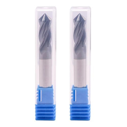 4 Flute 90° Solid Carbide Drill Mill Set(2Pcs, 5/16"), AlTiN Coated - size: 2Pcs 5/16"