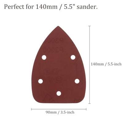 60pcs Mouse Sander Detail Sandpaper 3000Grit 3.5"x5.5" Triangle
