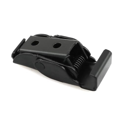 HJGarden 2PCS 40x16mm Black Stainless Steel Draw Toggle Buckle Spring Loaded Hook Type Box Latch for Maintenance Welding Fixtures Aircraft Case Securing