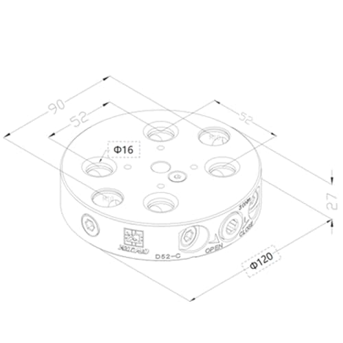 XinDian Quick Zero Point plate Ø120mm (4.72") D52-C - style: D52-C
