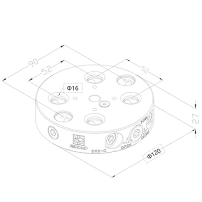 XinDian Quick Zero Point plate Ø120mm (4.72") D52-C - style: D52-C