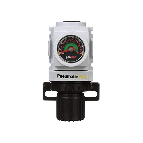 PneumaticPlus PPR2-N02BG Compressed Air Pressure Regulator, 1/4" NPT - size: 1/4" NPT