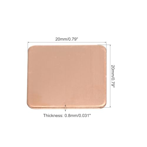 MECCANIXITY Heatsink Copper Pad Shim 20mm x 20mm x 0.8mm Thermal Conductive Heat Sink for Electronic Chip Cooling Pack of 6 - size: 20mm x 20mm x 0.8mm