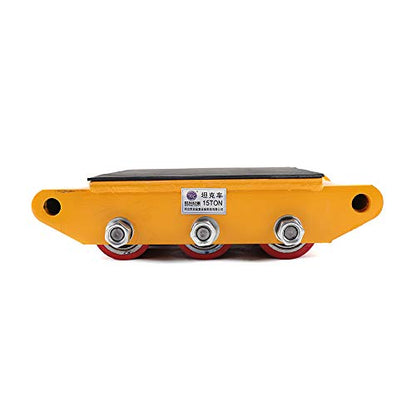 15T Dolly, 6 Steel Wheel GDAE10 Industrial Machinery Mover with 360° Rotation Cap Skate Hand Truck Cart Appliance Wheels Rollers for Furniture Cargo Trolley Moving Home Warehouse 33000lbs Red