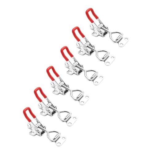 6 Pack Toggle Latch Clamp 4001P, 304 Stainless Steel Adjustable Toggle Latch, 309Lbs Holding Capacity,Quick Release Pull Latch with Screw,for Lid Jig, Smoker Door, Tool Box, Case Trunk（w/Padlock Hole) - style: 4001-with padlock