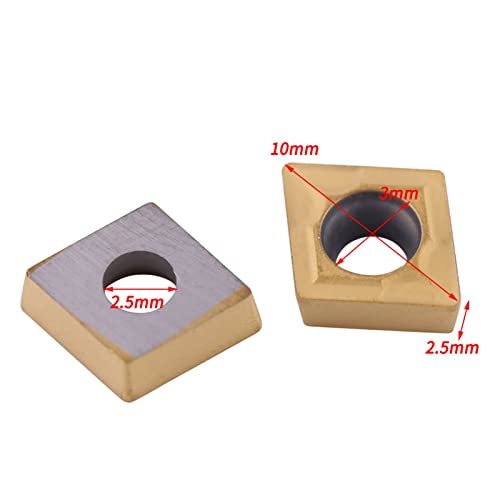 10PCS Carbide Inserts, CNC CCMT060204 HM YBC251 Carbide Lathe Tools, Blade Cutter Lathe Turning Tool with Storage Case for Semi Finishing Steel