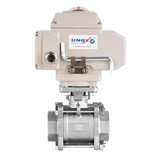 UNOX 2-1/2" Motorized Ball Valve 24V DC NPT, Electric Actuated Ball Valve Stainless Steel AISI304, 3-Piece Threaded, 63 Bar, Auto Return, Normally Closed - size: 2 1/2"