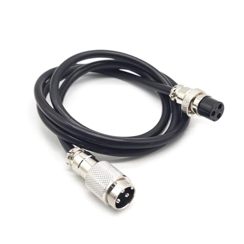 3.28 ft GX20 3 Pin Male to Female Cable, GX20 3Pins Female to Male Head Aviation Cordset Electrical Connector Panel Mount Circular Metal Adapter Cordset for Ships 7A 250V 15AWG (1meter) - size: GX20 3Pin