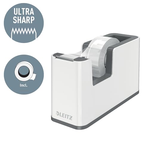 Leitz Tape Dispenser, Heavy Base with Tape, Wow Range, White/Metallic Pink - color: Pink