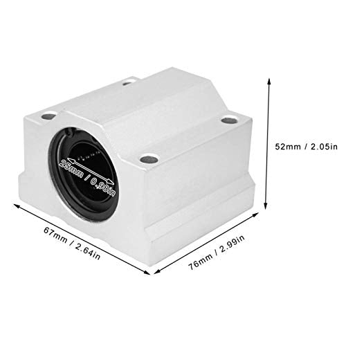 SC25UU 25mm Linear Bearing Slide Block, Linear Motion Ball Bearing Pillow Block, Aluminum Linear Motion Ball Bearing Slide Block CNC Linear Unit for Construction Machinery, Device