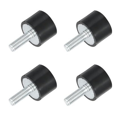 uxcell M6 Thread Rubber Mounts, Vibration Isolators, Cylindrical Shock Absorber with Studs 20 x 15mm 4pcs - size: M6x20x15mm