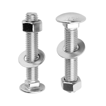 3/8-16 x 4 Stainless Steel Carriage Bolts and Nuts with Flat Washers Kit, Round Head Square Neck Screws UNC Coarse Thread, 4 Sets Silver - color: Silver, size: 3/8-16 x 4" (4 Sets)