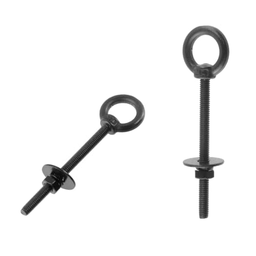 Antrader Lifting Shoulder Eye Bolts,M4 Eye Bolt, M4 x 50mm,Black,6 Sets - size: M4 x 50mm