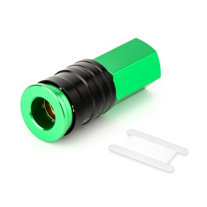 GASHER 1/4" FNPT 5IN1 Universal Quick Industrial Air Coupler Green - color: Green