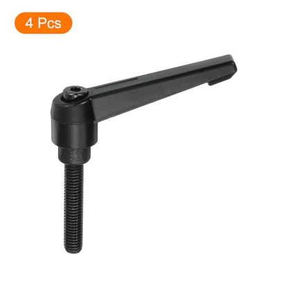 uxcell 4Pcs M8 x 40mm Adjustable Knobs Handle Male Thread Push Button Ratchet Quick Release Locking Rotating Bolt for Lathe Machinery, Black - size: M8 x 40mm