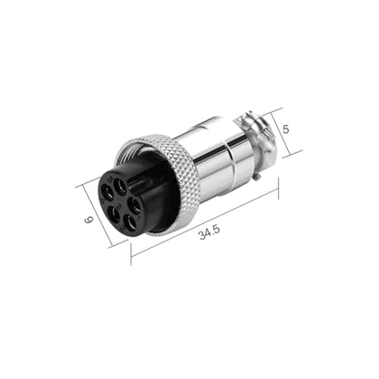 16.4Ft GX12 5Pin Female to Female Aviation Connector Cable,Metal Circular Adapter PVC Cable Connector 5A/125V,12mm for Electrical and Electronic Connections AWG22 Cable 5M - size: 5Pin