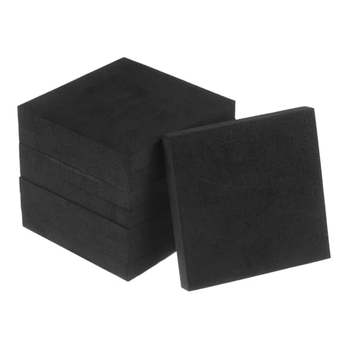 uxcell 8pcs Rubber Padding Sheets 1/2 Inch Thick x 4 Inch Long Square Neoprene Foam Sheet Non-Slip Anti Vibration Pads, Anti-Skid Noise - size: 1/2" Thick, 4" Length