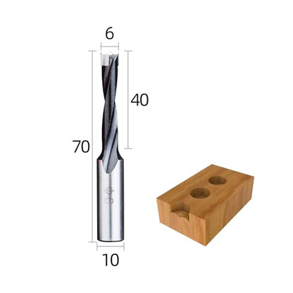 HUHAO 6mm Carbide Tipped Brad Point Boring Bit, Right Hand Dowel Drill Bits - size: 6mm Dia x 70mm Long x 10mm Shank R