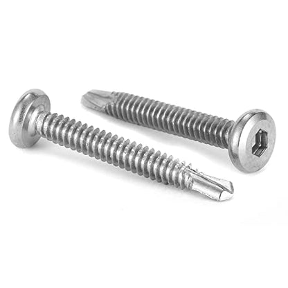 #12 x 1-1/2" Sheet Metal Screws 100Pcs 410 Stainless Steel Flat Head Socket Cap, Tek Self Tapping Screws With Allen Socket Drive by SG TZH - size: #12 x 1-1/2"
