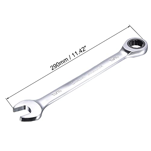 uxcell 13/16 Inch Ratcheting Combination Wrench SAE 72 Teeth 12 Point Ratchet Box Ended Spanner Tools, Cr-V - size: 13/16"