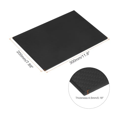 MECCANIXITY 1 Pcs Carbon Fiber Sheet 300×200×4.5mm Matte Surface Pultruded Flat Carbon Fiber Board Plate Twill Weave Panel Sheet for Kites RC Airplane - size: 300×200×4.5mm, style: Matte