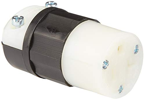 Leviton 5369-C 20A 125V Industrial Straight Blade Connector | Black/White - color: Black-White, style: Grounding