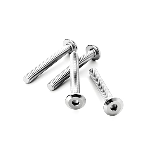 5/16-18 x 3" (10 Pack) Flat Head Hex Socket Cap Screws Bolts, 304 Stainless Steel 18-8, Hex Drive Countersunk Furniture Connector, Fully Threaded Machine Thread, Bright Finish